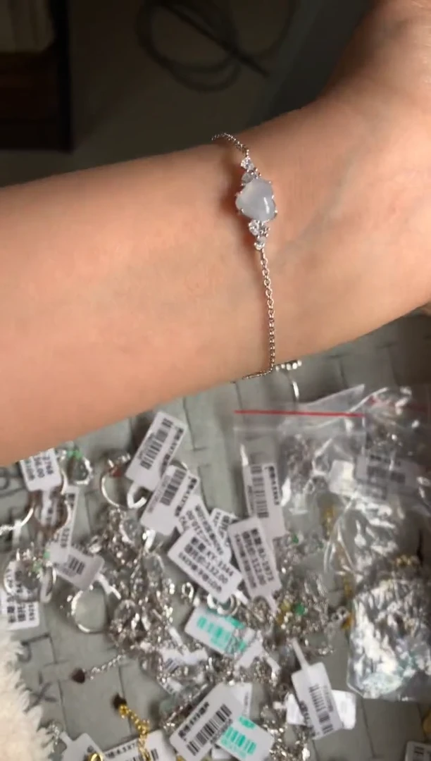 银S925镶嵌戒指翡翠手链1