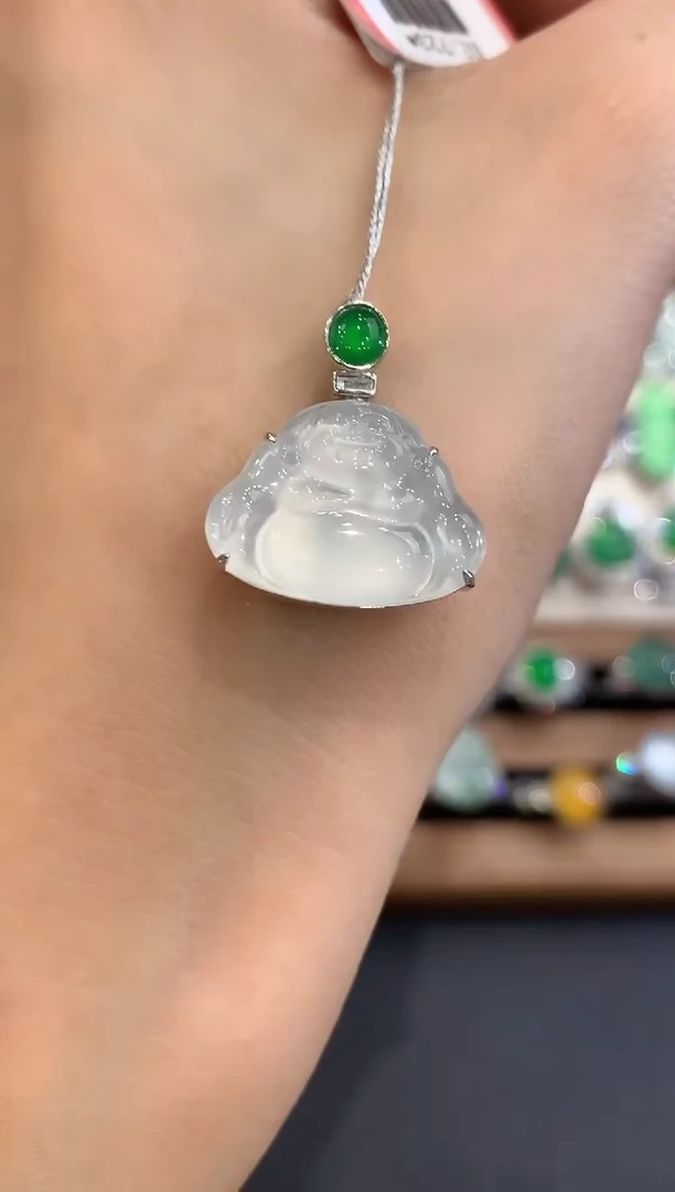 吊坠(不含链)18K金镶嵌翡翠w20