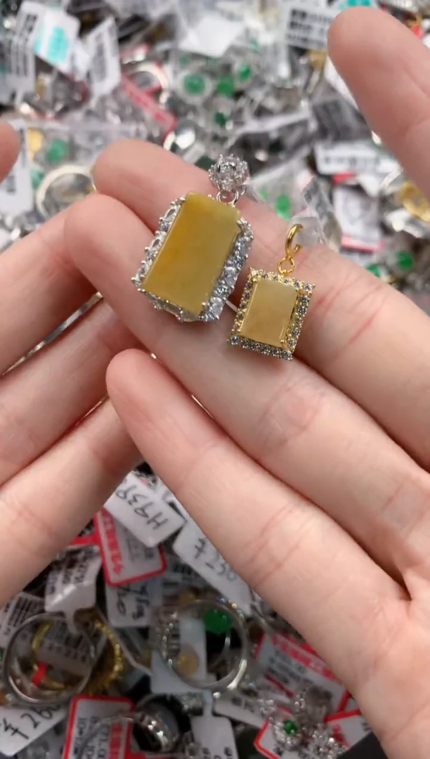 银S925镶嵌戒指翡翠444---5