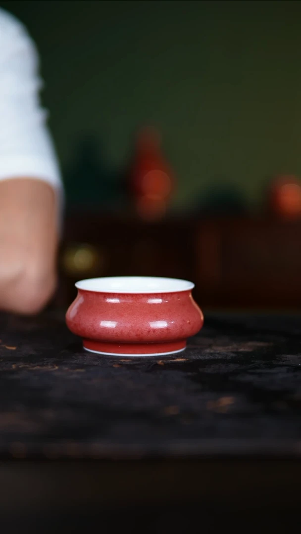 杯子景德镇纯手工陶瓷豇豆红