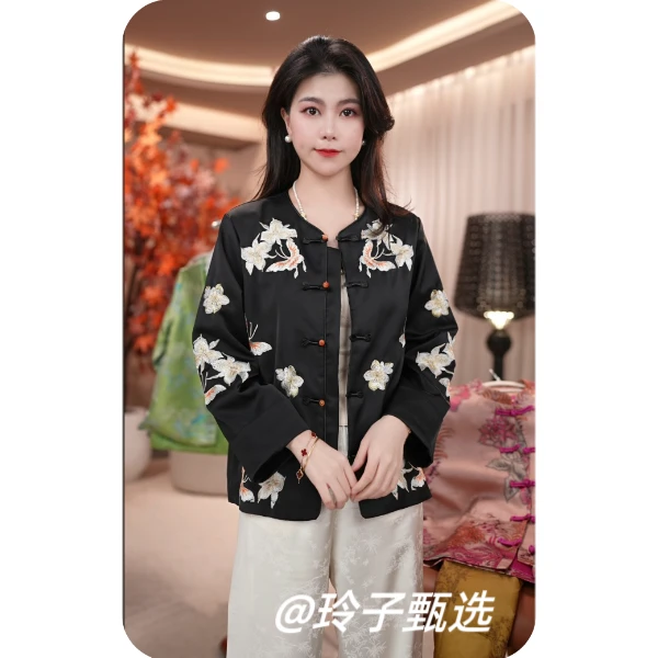 （化蝶）新款新中式国风重工苏绣盘扣上衣外套女