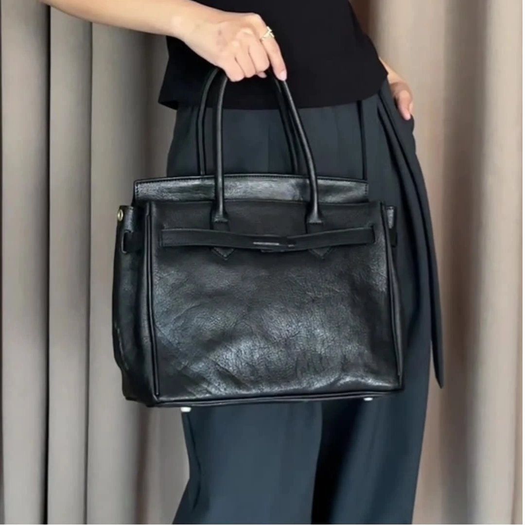 新款牛皮包包女款大容量包包轻奢小众高级感手提包四季通用女包