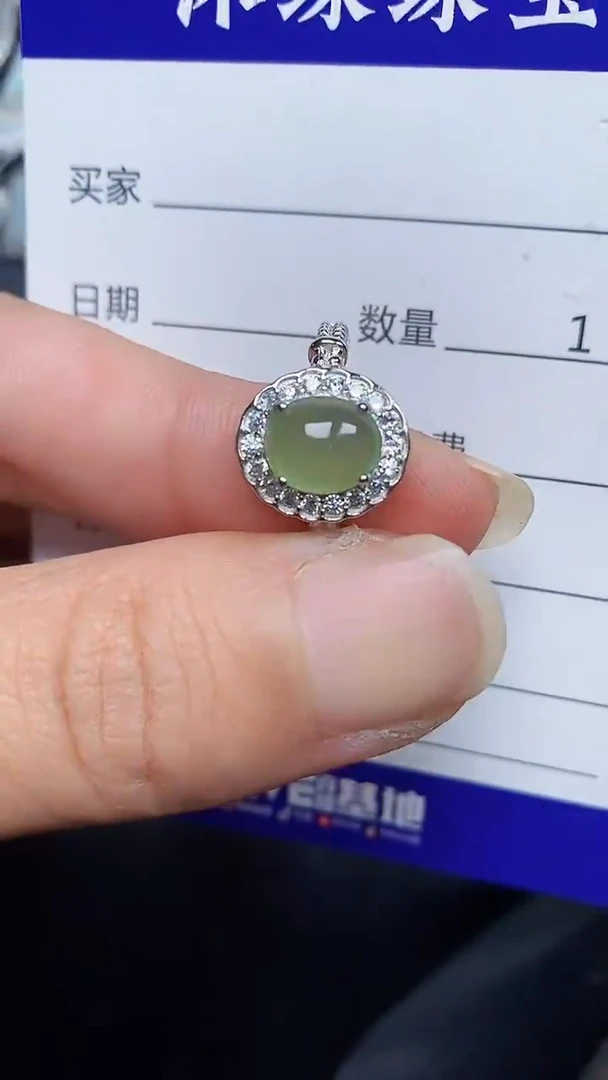 银S925镶嵌戒指翡翠2100