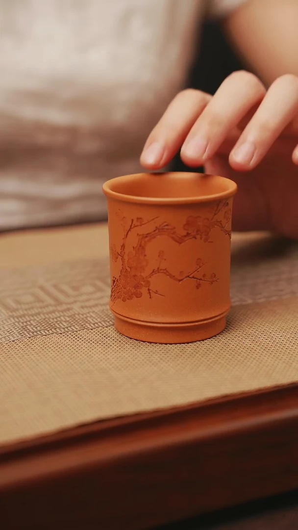 茶壶紫砂原矿黄降坡梅花主人杯