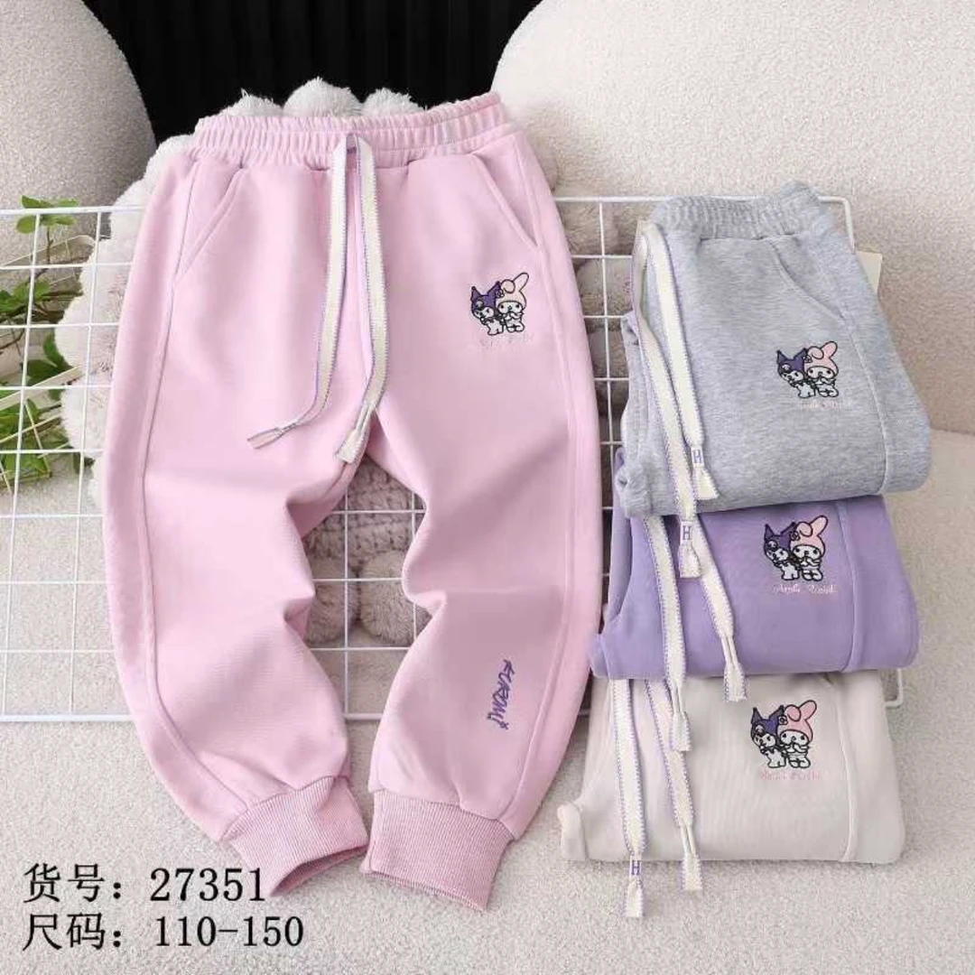 中大童女春秋薄款卫裤