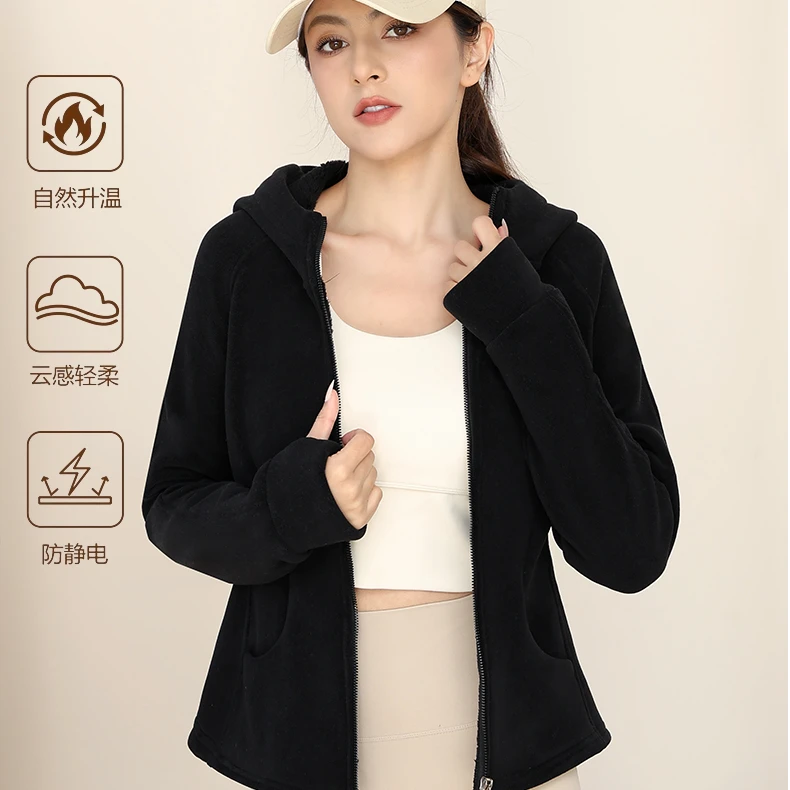 蓄热锁温长毛绒防风衣女冬季新款加厚保暖外套修身显瘦外穿上衣