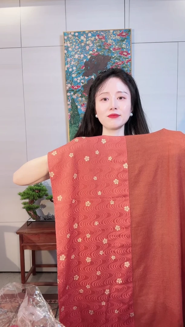 南京云锦博物馆唐花纹薄羊绒披肩