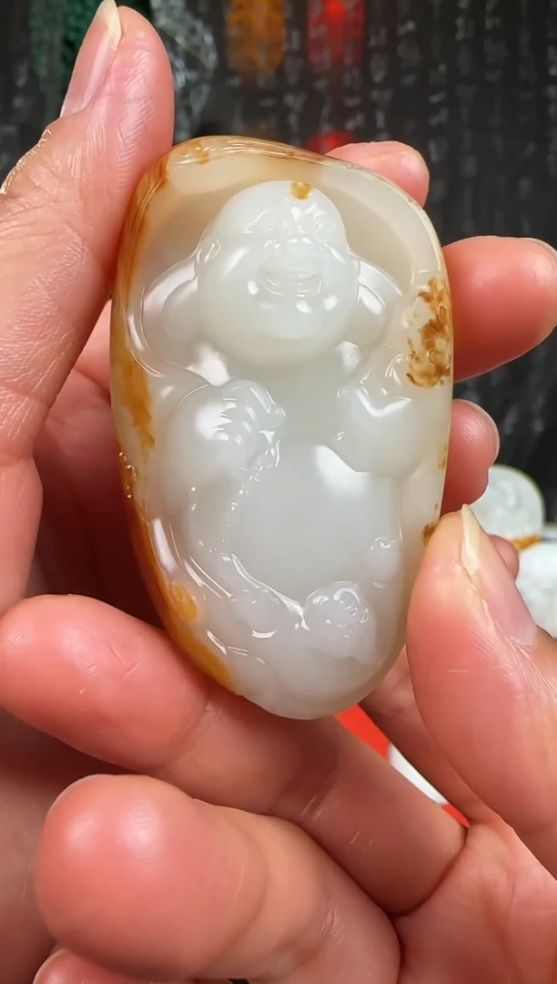 未镶嵌和田玉把件弥勒