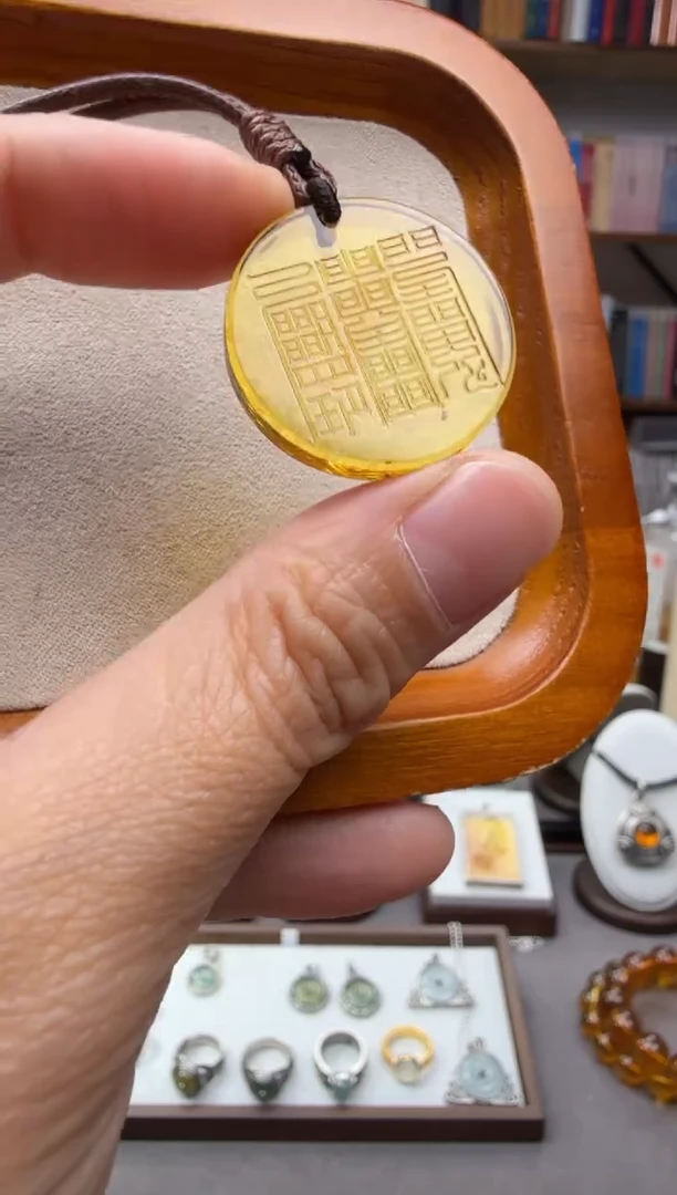 琥珀颈饰未镶嵌睡眠吊坠