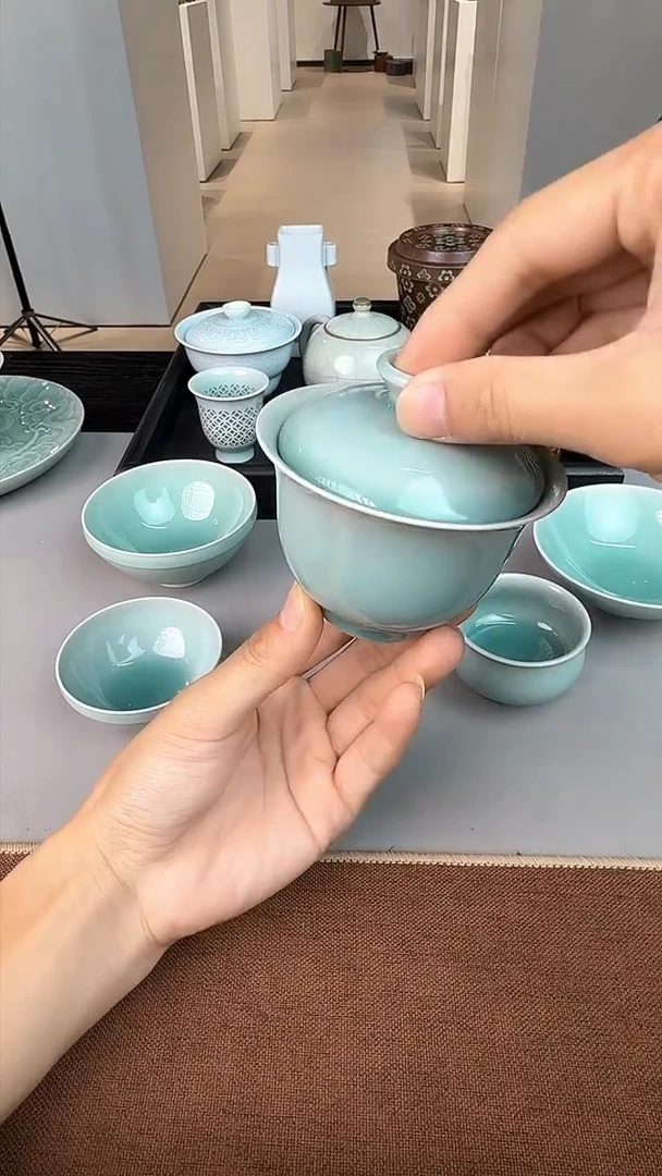 青瓷手工茶器包邮