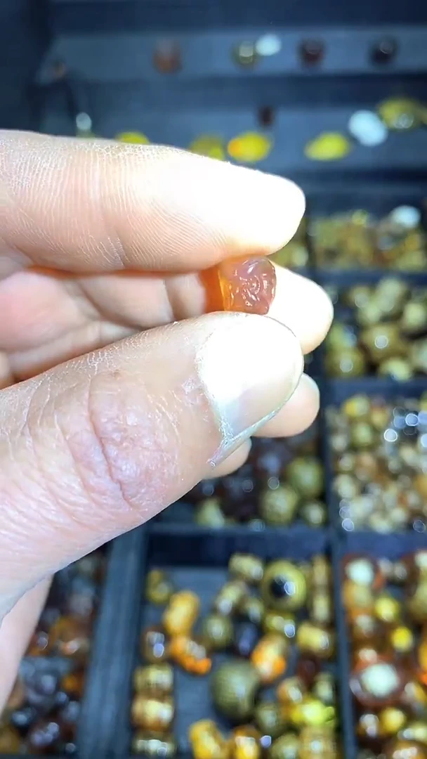 琥珀未镶嵌耳饰天然缅甸琥珀8+