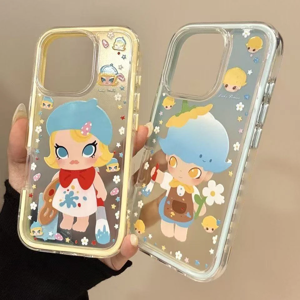 泡泡玛特男女孩适用苹果16promax手机壳iPhone15promax新14/13/12