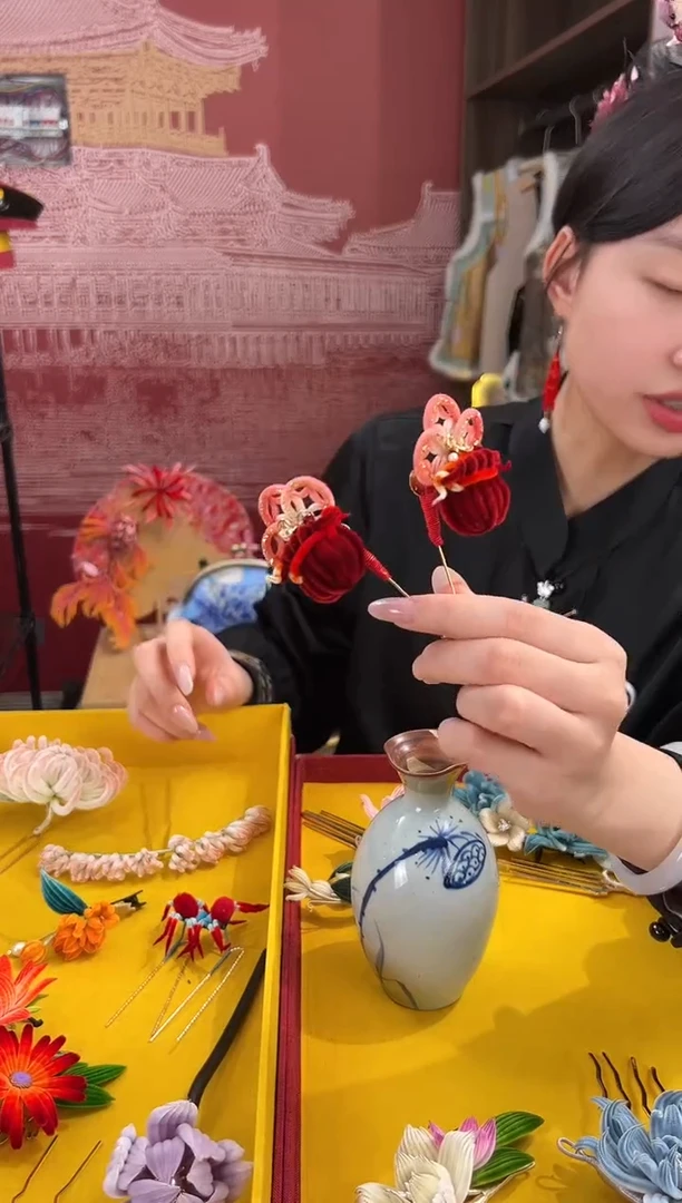 【闪购商品】刺绣非遗绒花（发饰）