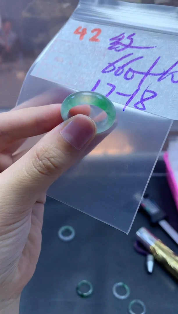 未镶嵌定制翡翠戒圈17-18#670毛货需精细抛光