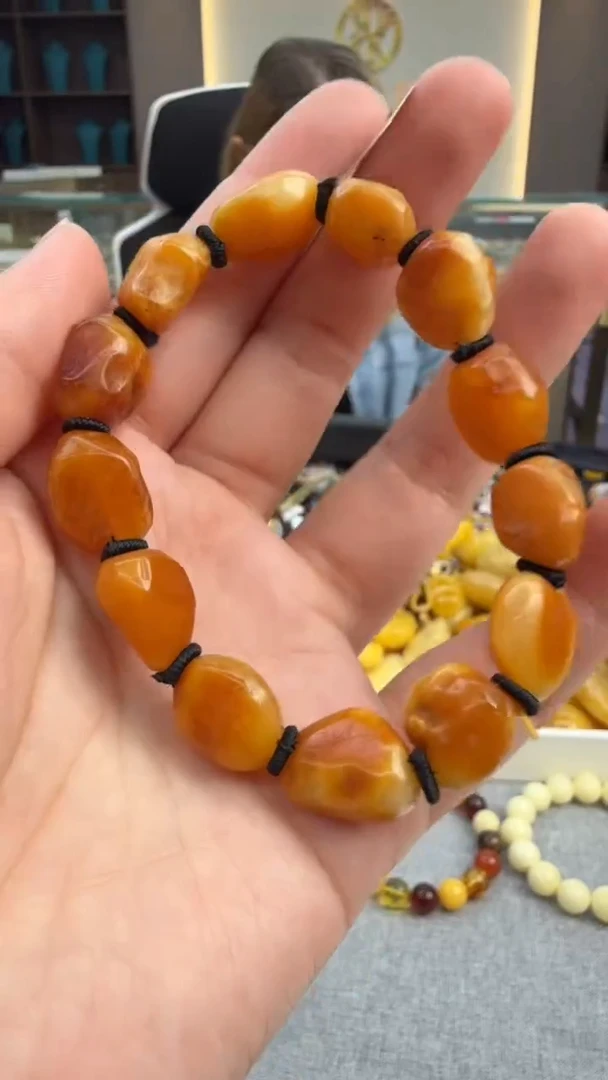 手链琥珀未镶嵌假一罚三秒拍号31
