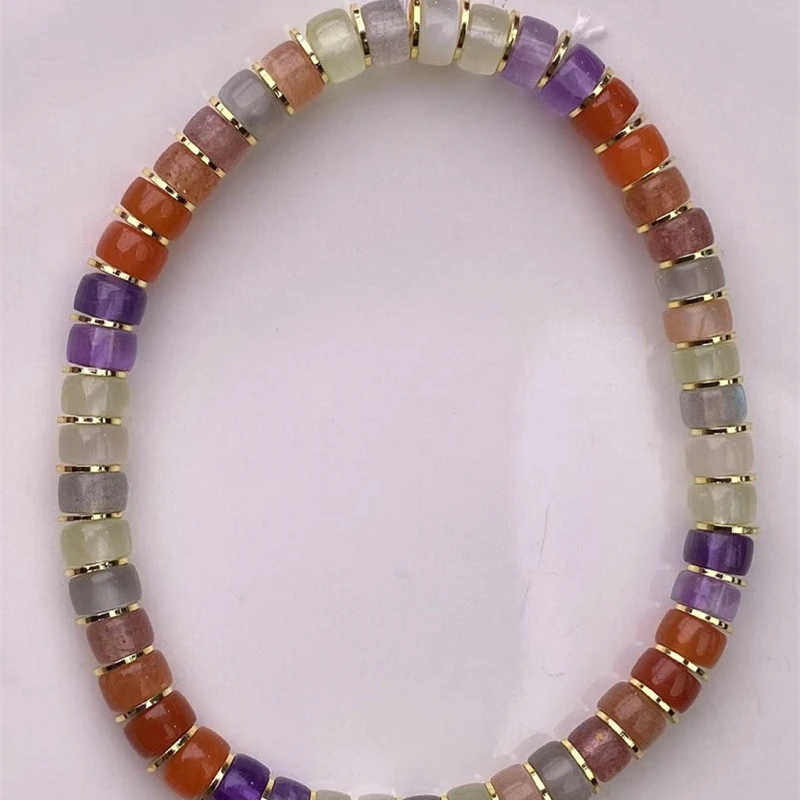 约5mm+彩虹多宝精工药片手串合金配件