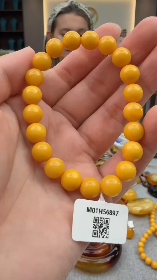 手链琥珀未镶嵌200秒拍号 假一罚三