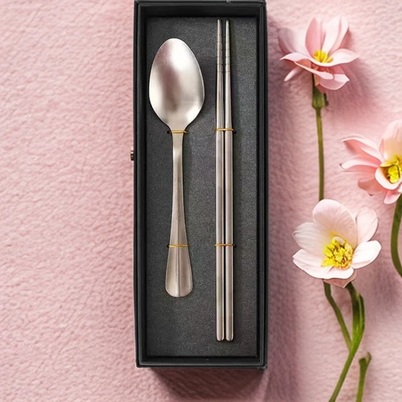 三头鹰纯钛筷勺套装