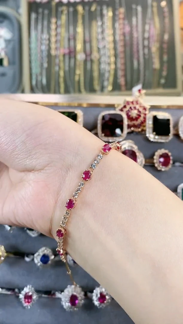 手链18K金镶嵌红宝石·