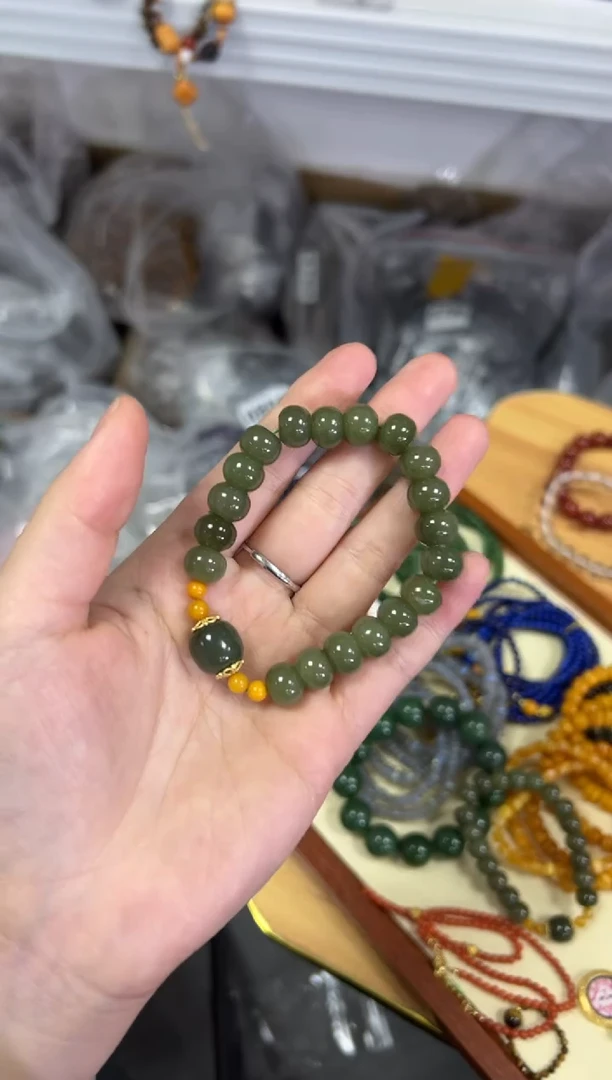 【闪购商品】和田玉手链未镶嵌和田玉苹果珠款手链[0875]