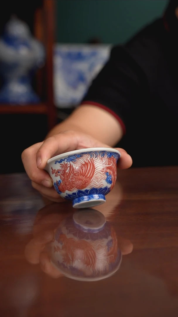 自成堂柴窑青花釉里红
