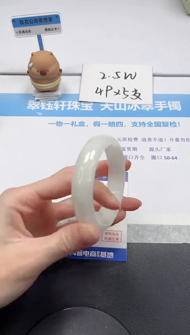 【闪购商品】和田玉手镯未镶嵌V48-55.3