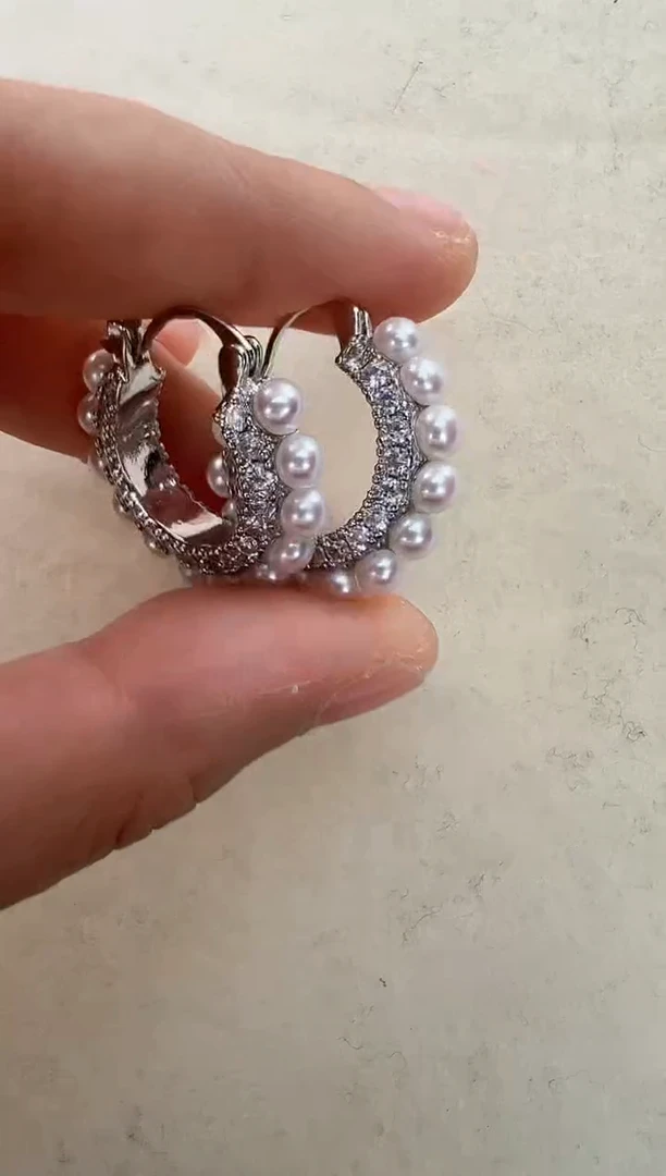 【闪购商品】淡水珍珠耳饰合金银色钱袋子