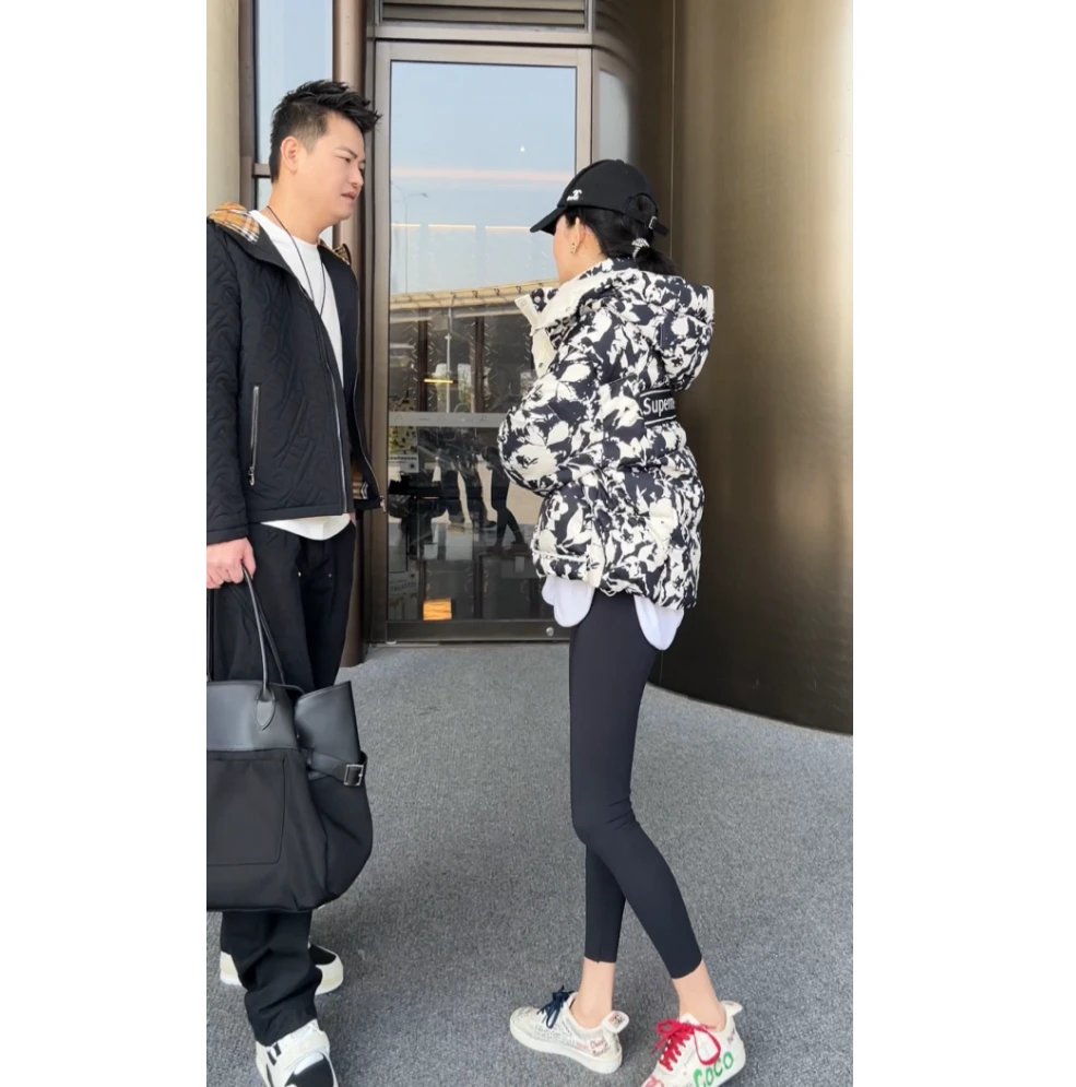 冬季时尚sup家复古碎花连帽保暖棉服外套G0733