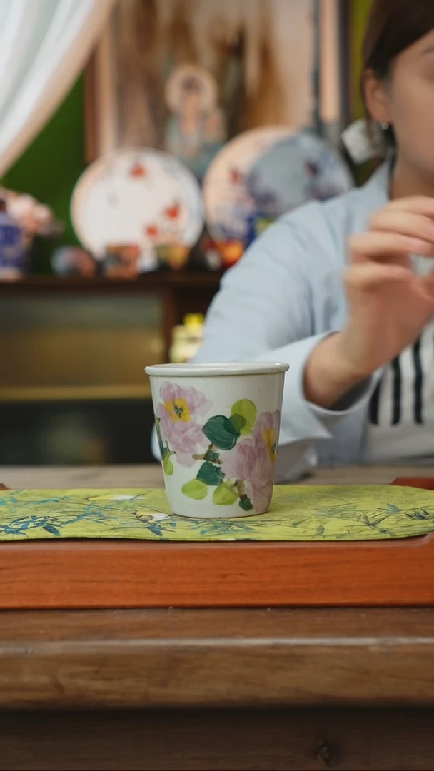 摆件景德镇釉下手绘陶瓷茶具，咖啡杯