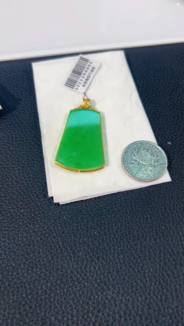 颈饰18K金镶嵌翡翠 缅料A货/支持复检/一件