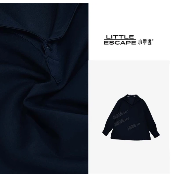 小乖逃黑色卫衣V领单扣立领时尚简约卫衣M8996