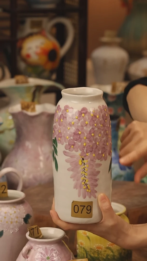 陶瓷景德镇设计师手作花器摆件侘寂风@M转转079@