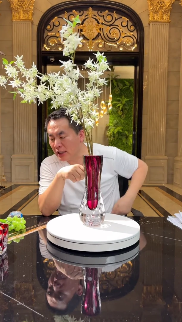 摆件AJ1010103金红琉璃花器