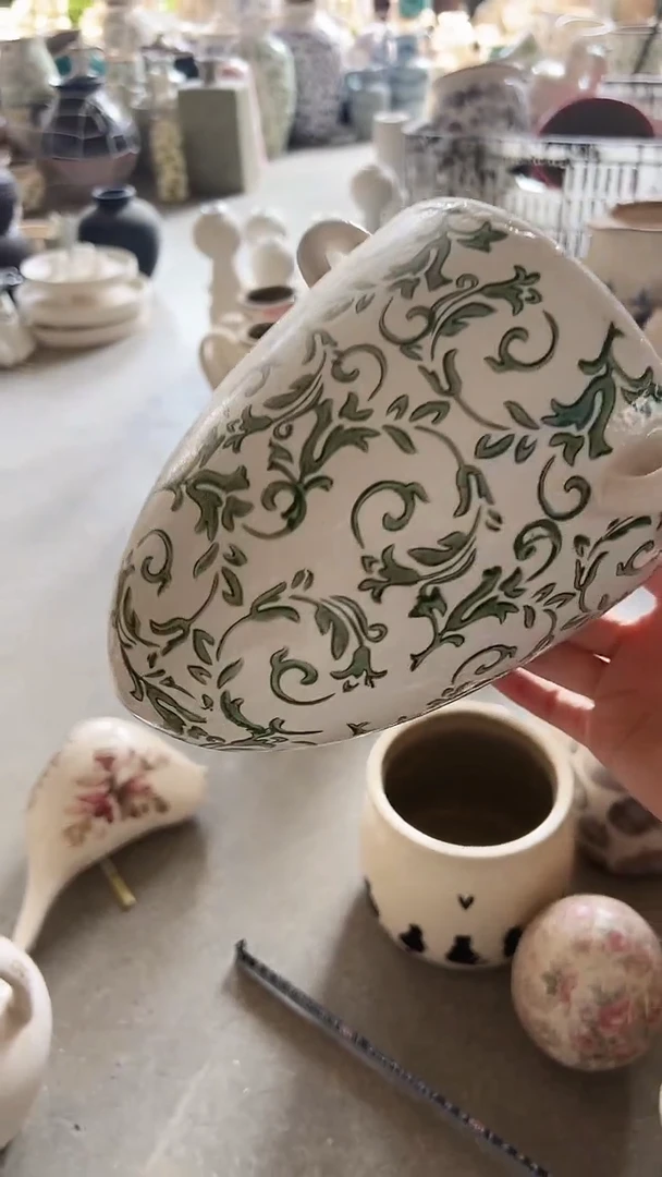 【闪购商品】陶瓷微瑕花盆高19cm内口13cm