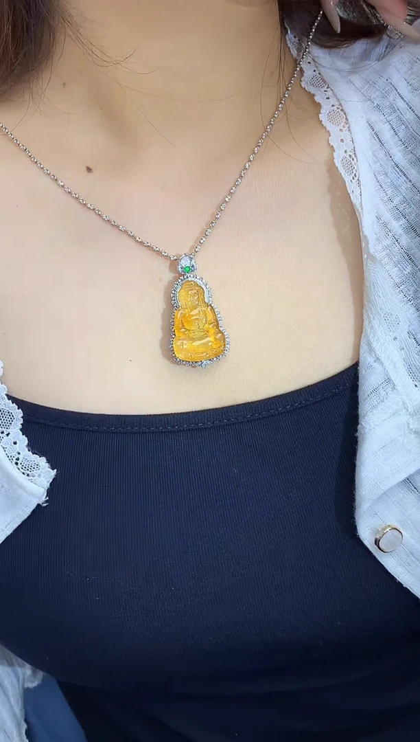 吊坠(不含链)18K金镶嵌翡翠857-中国好珍宝