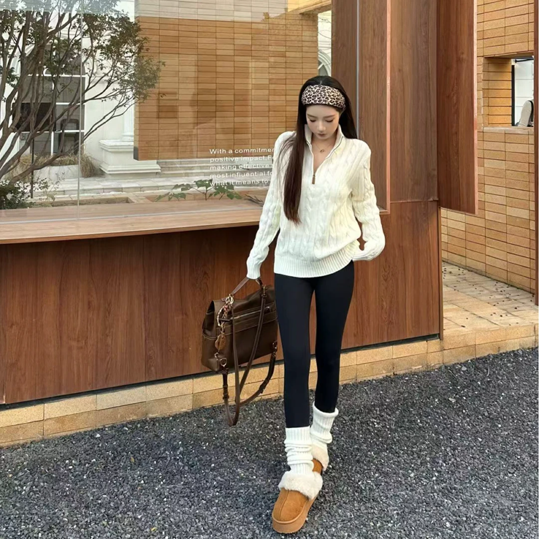 【容姨】半拉链套头毛衣针织显瘦时尚秋冬宽松休闲长袖男女同款