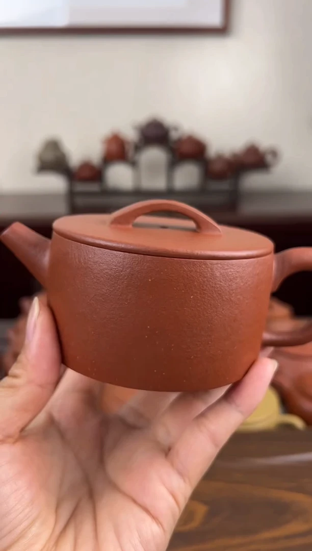 茶壶紫砂红降坡一片瓦壶200CC