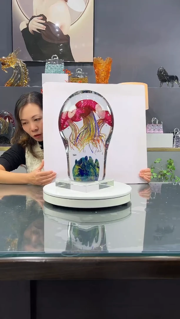 琉璃 水晶琉璃摆件1个