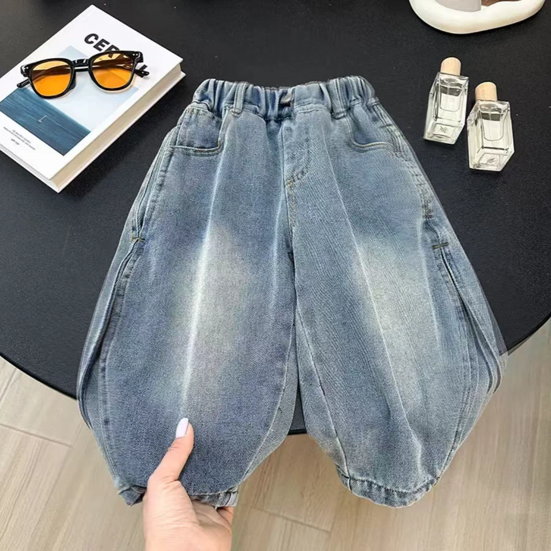 【软牛仔】儿童牛仔裤春秋潮牌新款男宝男童男童夏装薄款套装百搭