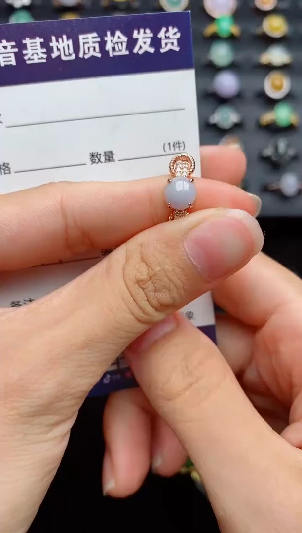 银S925镶嵌戒指翡翠...