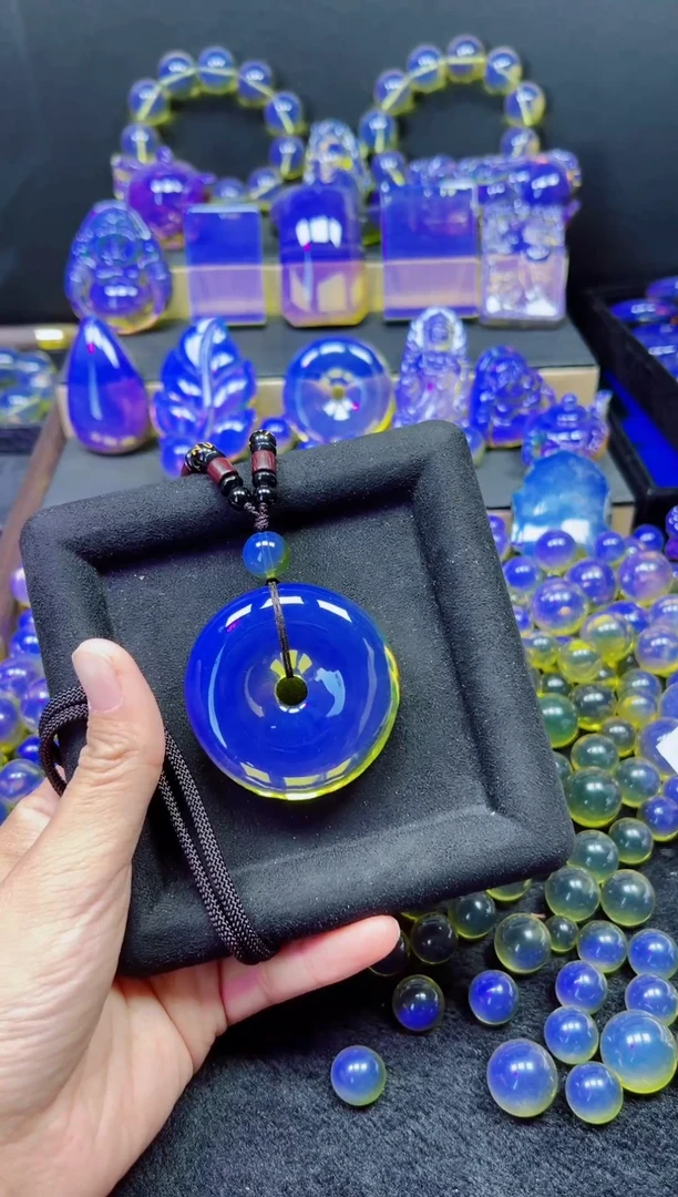 多米尼加净水蓝小大平安扣