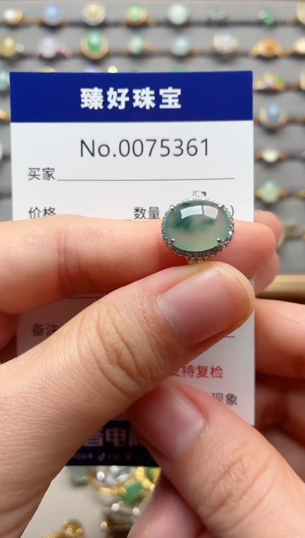 银S925镶嵌戒指翡翠1