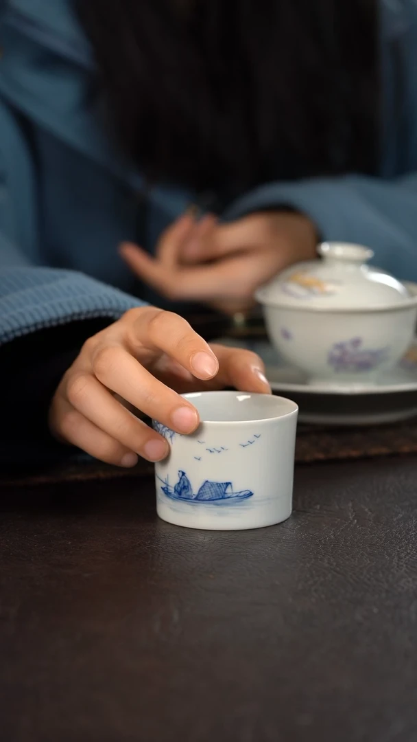 【闪购商品】杯516号HLX陶瓷山水小直口杯