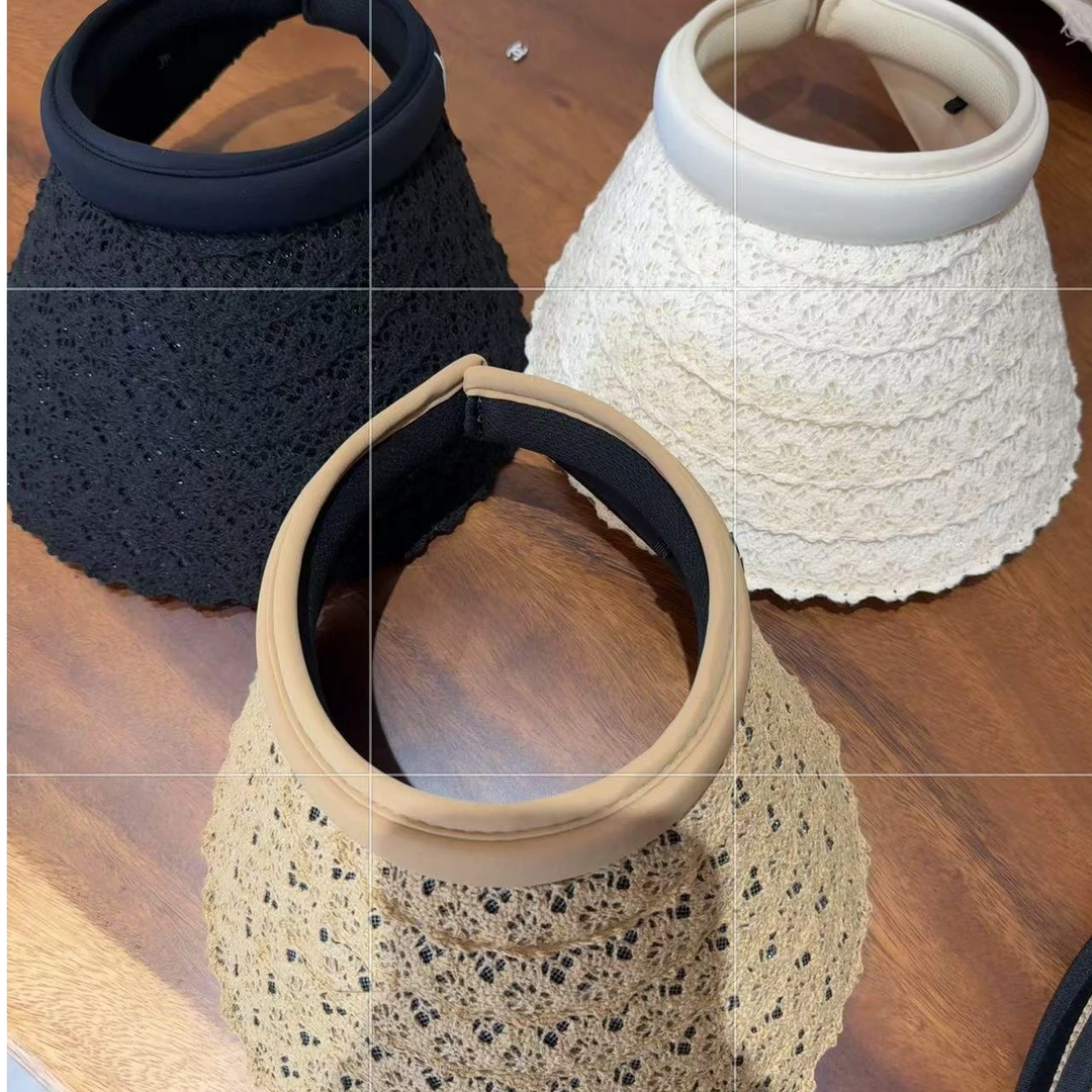 新款蕾丝空顶防晒遮阳帽