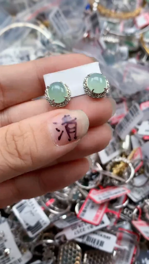 银S925镶嵌戒指翡翠天然A货缅甸翡翠