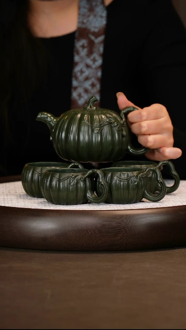 【朱持平】南瓜套组 320cc+松竹梅套杯+朱老墨宝