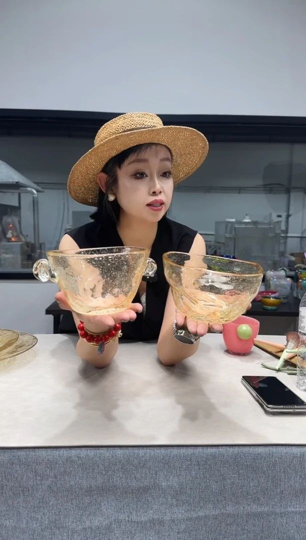 G慕忆家手作琉璃高口一对