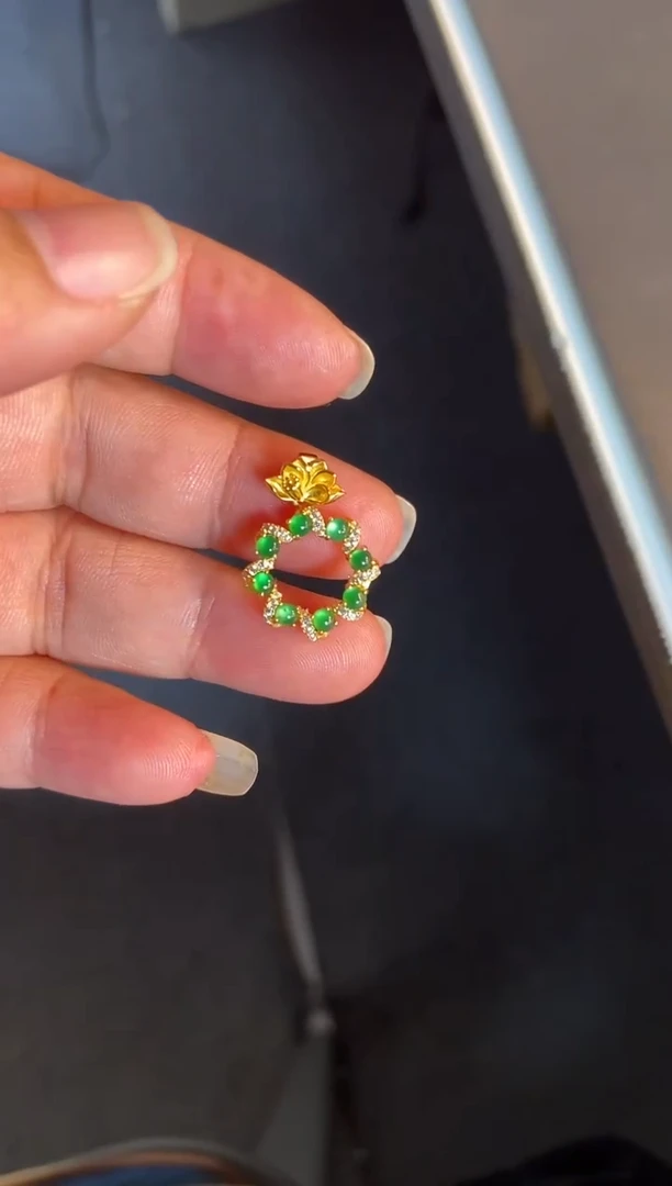 吊坠(不含链)银S925镶嵌翡翠1