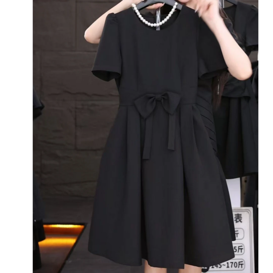 【原创大码设计师款女装】2025夏季蝴蝶结显瘦连衣裙K3015