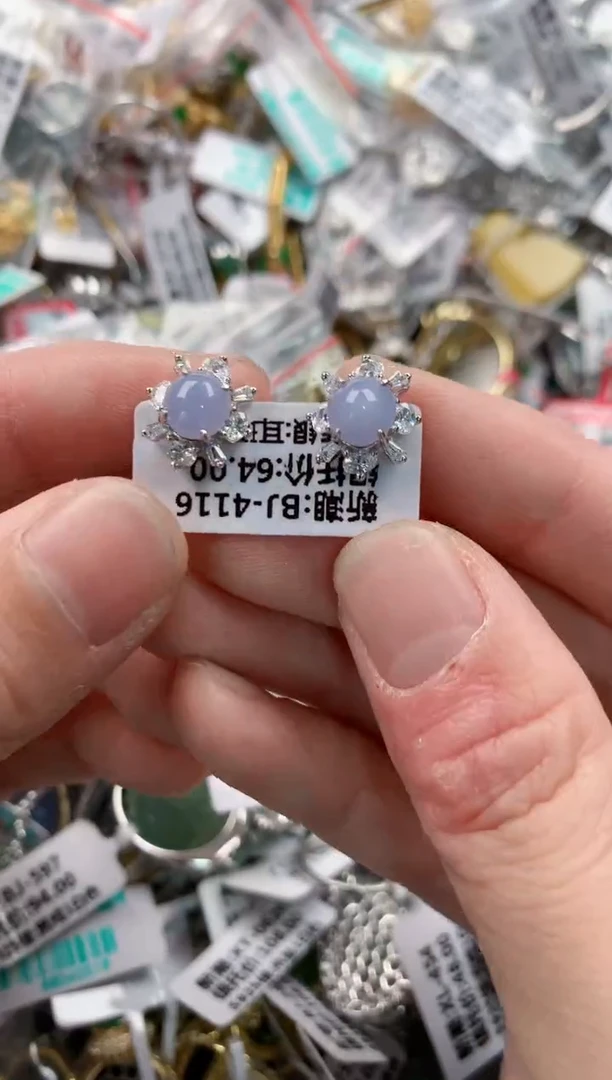 银S925镶嵌戒指翡翠222     10